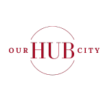 Our Hub City logo red 150