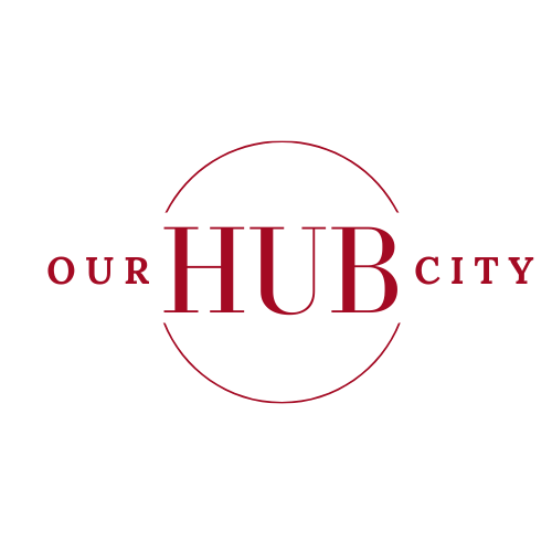 Our Hub City logo red 500